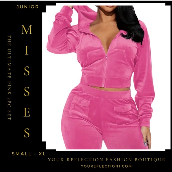Pretty in Pink - The Ultimate Velour Lounge Set - Picture 1 of 7